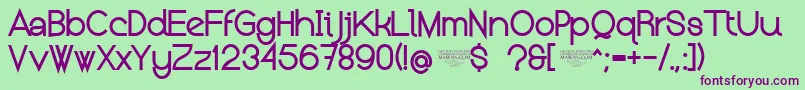 NolicenseKeratermedium Font – Purple Fonts on Green Background