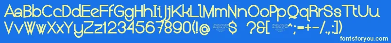 NolicenseKeratermedium Font – Yellow Fonts on Blue Background