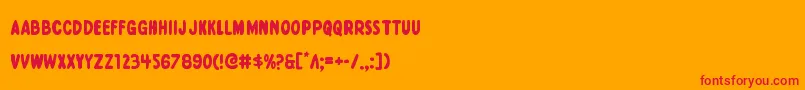 Excelsiorcomics Font – Red Fonts on Orange Background