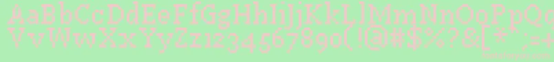 PfWestaSevenCondensed Font – Pink Fonts on Green Background