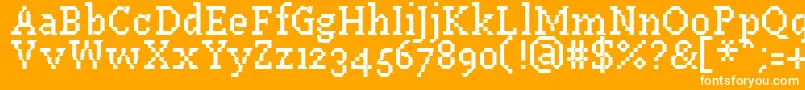 PfWestaSevenCondensed Font – White Fonts on Orange Background