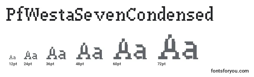 Размеры шрифта PfWestaSevenCondensed