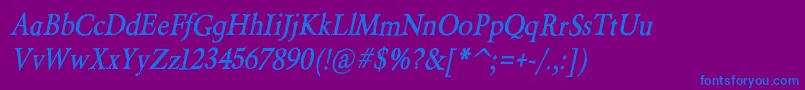 Шрифт BeryliumBdIt – синие шрифты на фиолетовом фоне