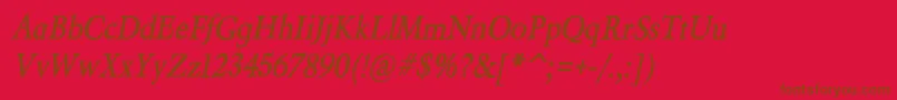 Fonte BeryliumBdIt – fontes marrons em um fundo vermelho
