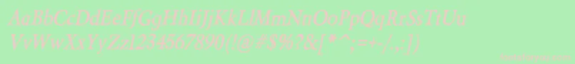 BeryliumBdIt Font – Pink Fonts on Green Background