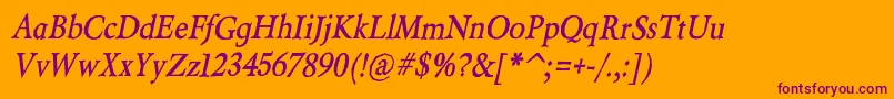 BeryliumBdIt Font – Purple Fonts on Orange Background
