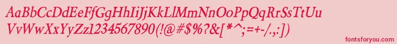 BeryliumBdIt-Schriftart – Rote Schriften auf rosa Hintergrund