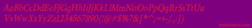 BeryliumBdIt Font – Red Fonts on Purple Background