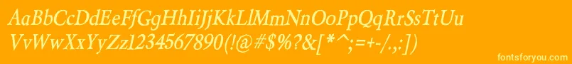 BeryliumBdIt-fontti – keltaiset fontit oranssilla taustalla