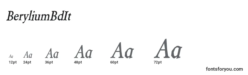 Размеры шрифта BeryliumBdIt