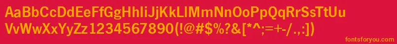 NewcastleDemi Font – Orange Fonts on Red Background