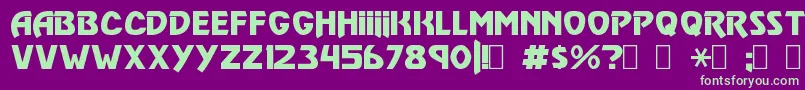VulgarDisplayRegular Font – Green Fonts on Purple Background
