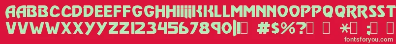 VulgarDisplayRegular Font – Green Fonts on Red Background