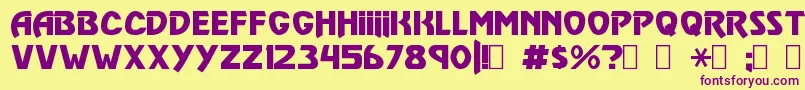 VulgarDisplayRegular Font – Purple Fonts on Yellow Background