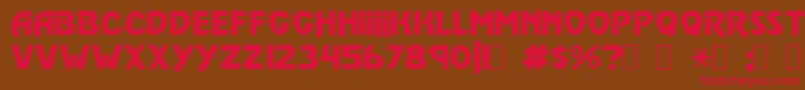 フォントVulgarDisplayRegular – 赤い文字が茶色の背景にあります。