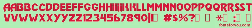 VulgarDisplayRegular Font – Red Fonts on Green Background