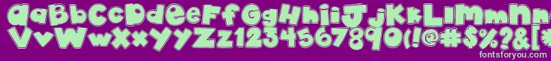 AkadylanCollage Font – Green Fonts on Purple Background