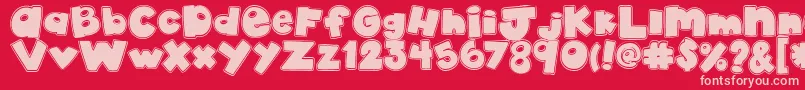 AkadylanCollage Font – Pink Fonts on Red Background