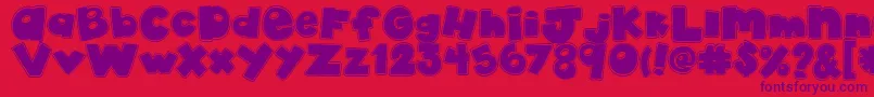 AkadylanCollage Font – Purple Fonts on Red Background