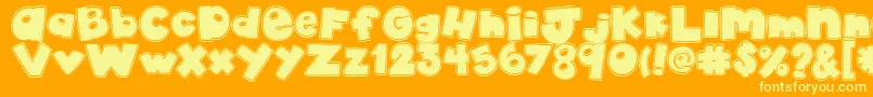AkadylanCollage-Schriftart – Gelbe Schriften auf orangefarbenem Hintergrund