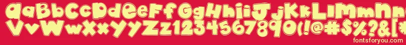 AkadylanCollage Font – Yellow Fonts on Red Background