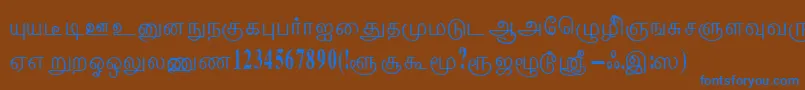 ThenmoliRegular-Schriftart – Blaue Schriften auf braunem Hintergrund