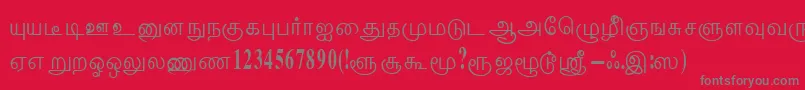 フォントThenmoliRegular – 赤い背景に灰色の文字