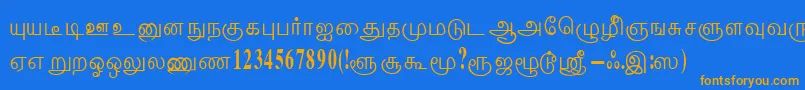 More about ThenmoliRegular Font ThenmoliRegular Font – Orange Fonts on Blue Background