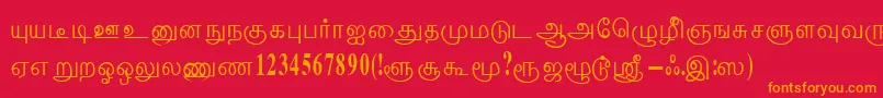 ThenmoliRegular Font – Orange Fonts on Red Background