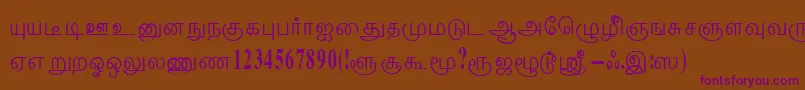 ThenmoliRegular Font – Purple Fonts on Brown Background