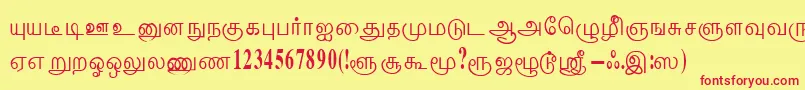 ThenmoliRegular Font – Red Fonts on Yellow Background