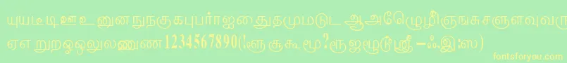 ThenmoliRegular Font – Yellow Fonts on Green Background