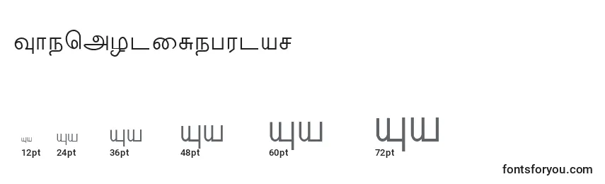 ThenmoliRegular Font Sizes