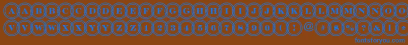 DiscoserifdblovlRegular Font – Blue Fonts on Brown Background