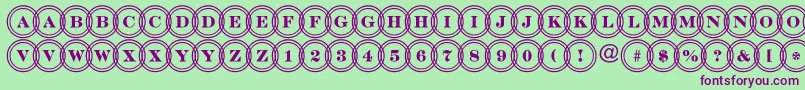 DiscoserifdblovlRegular Font – Purple Fonts on Green Background