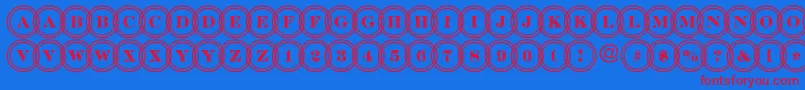 DiscoserifdblovlRegular Font – Red Fonts on Blue Background