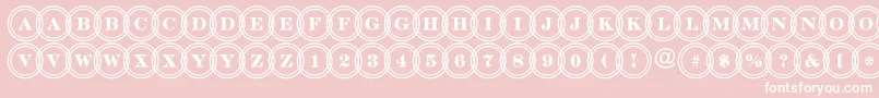 DiscoserifdblovlRegular-Schriftart – Weiße Schriften auf rosa Hintergrund