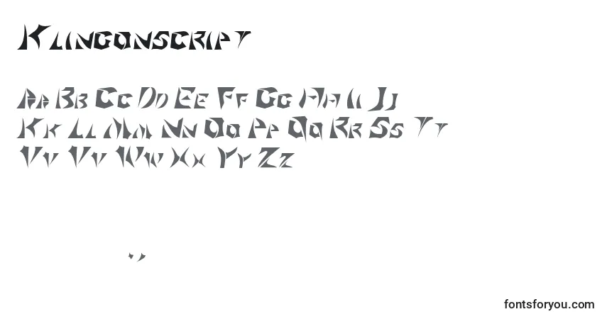 A fonte Klingonscript – alfabeto, números, caracteres especiais