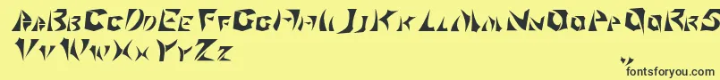 Klingonscript-fontti – mustat fontit keltaisella taustalla