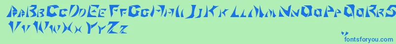 Czcionka Klingonscript – niebieskie czcionki na zielonym tle