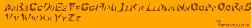 Klingonscript Font – Brown Fonts on Orange Background