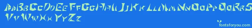 Klingonscript Font – Green Fonts on Blue Background