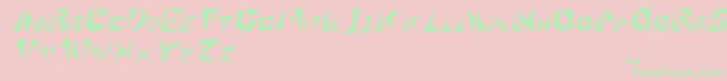 Klingonscript Font – Green Fonts on Pink Background