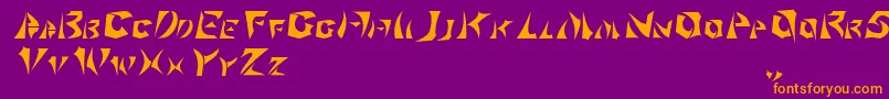 フォントKlingonscript – 紫色の背景にオレンジのフォント