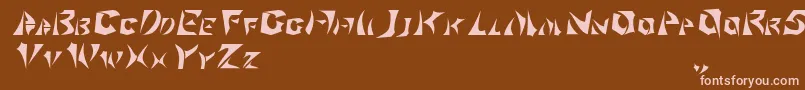 フォントKlingonscript – 茶色の背景にピンクのフォント