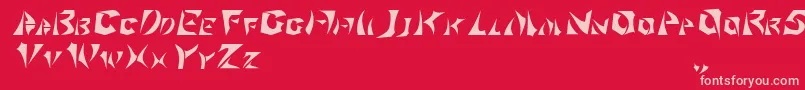 Czcionka Klingonscript – różowe czcionki na czerwonym tle