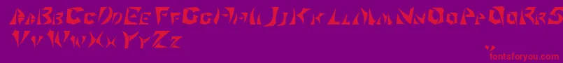 Klingonscript-fontti – punaiset fontit violetilla taustalla