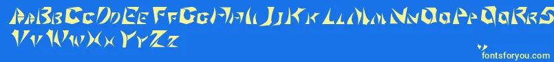 Klingonscript Font – Yellow Fonts on Blue Background