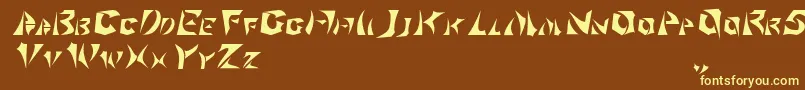 Klingonscript Font – Yellow Fonts on Brown Background