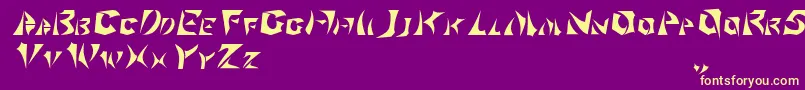 Klingonscript-fontti – keltaiset fontit violetilla taustalla